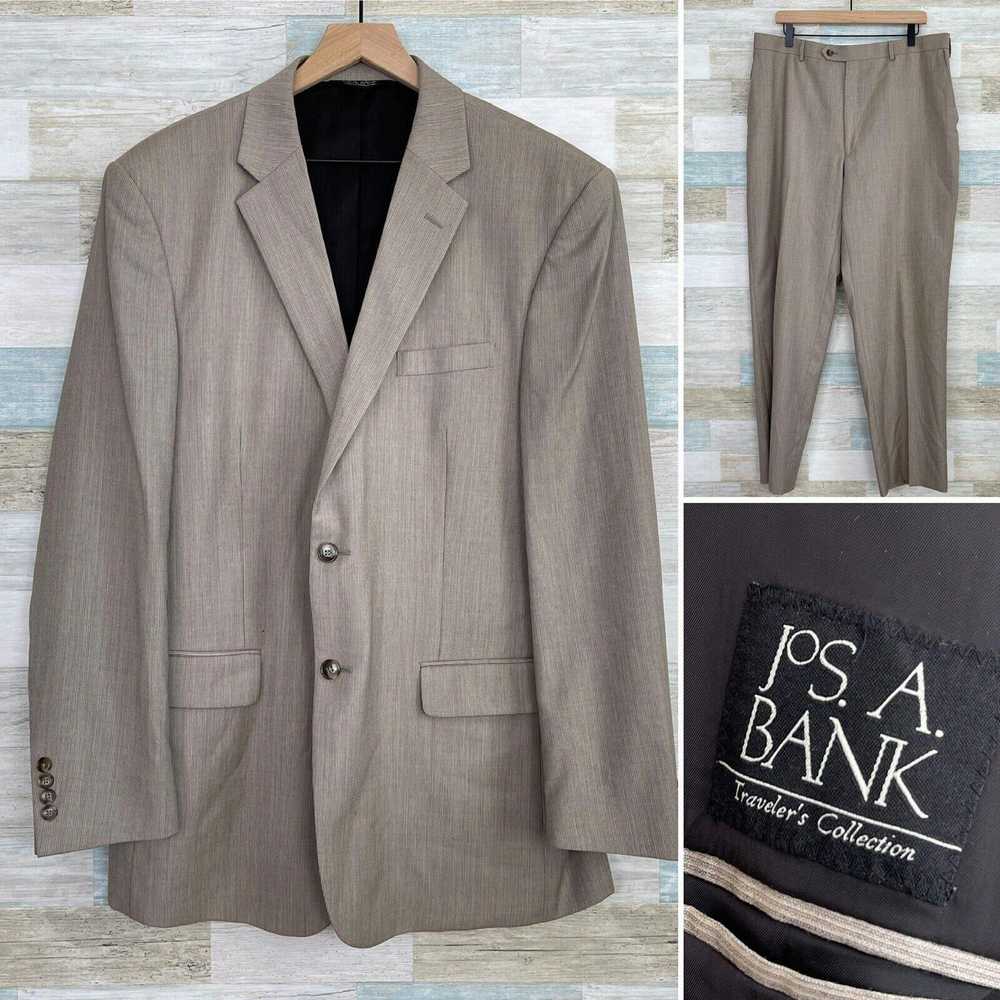 Jos. A. Bank Jos A Bank Travelers Wool Suit Taupe… - image 1