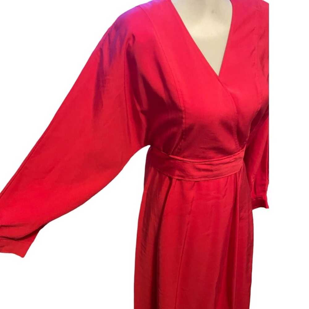 ba&sh Cauka Red Belted Tie Waist Crossover Dress … - image 4