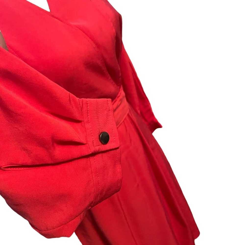 ba&sh Cauka Red Belted Tie Waist Crossover Dress … - image 5
