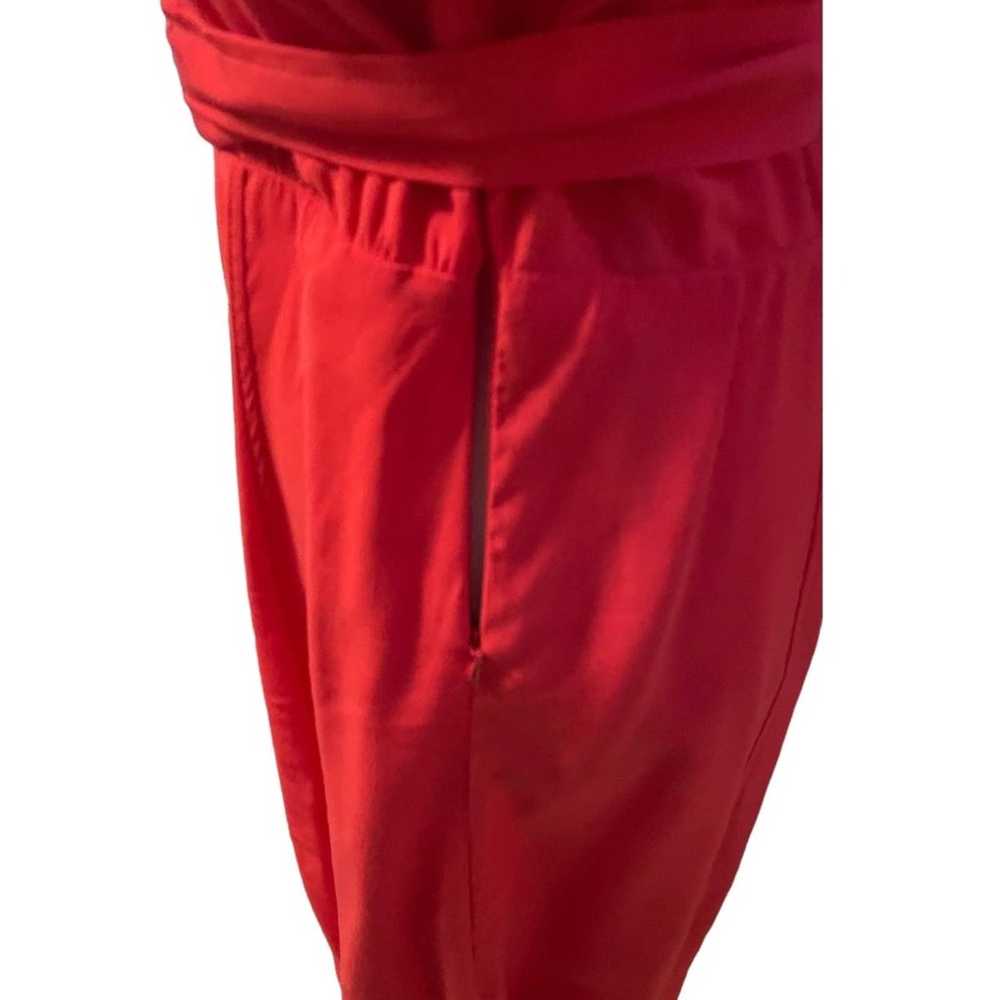 ba&sh Cauka Red Belted Tie Waist Crossover Dress … - image 7