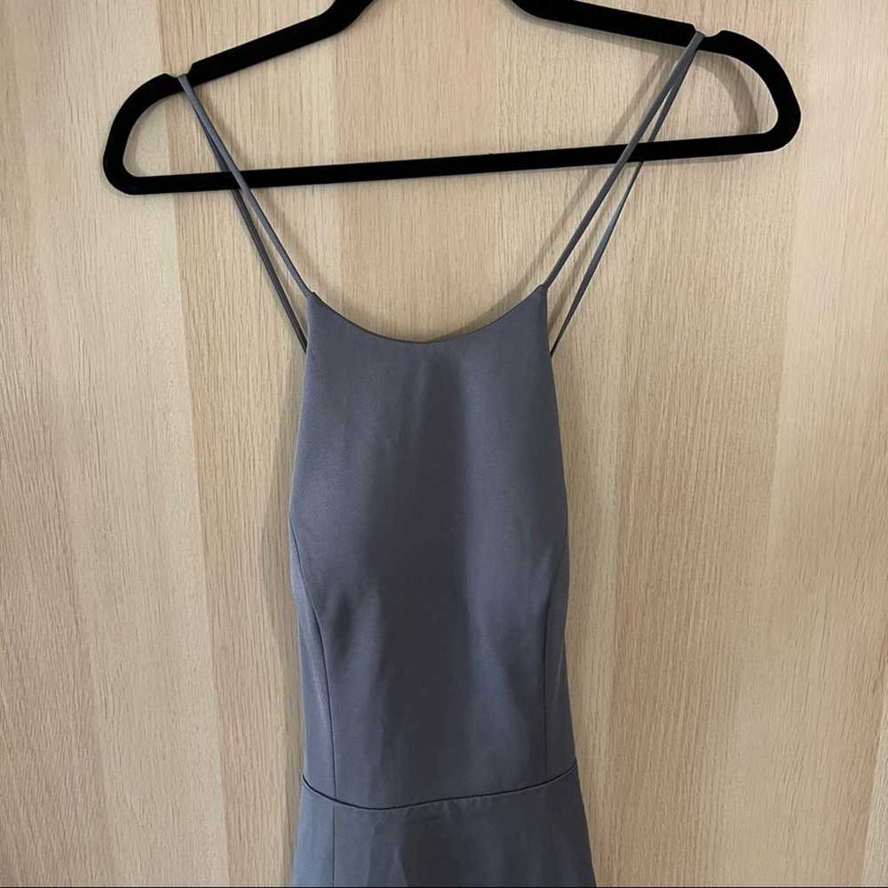 Jenny Yoo Collection Naomi Lace Up Back Gray Dress - image 3