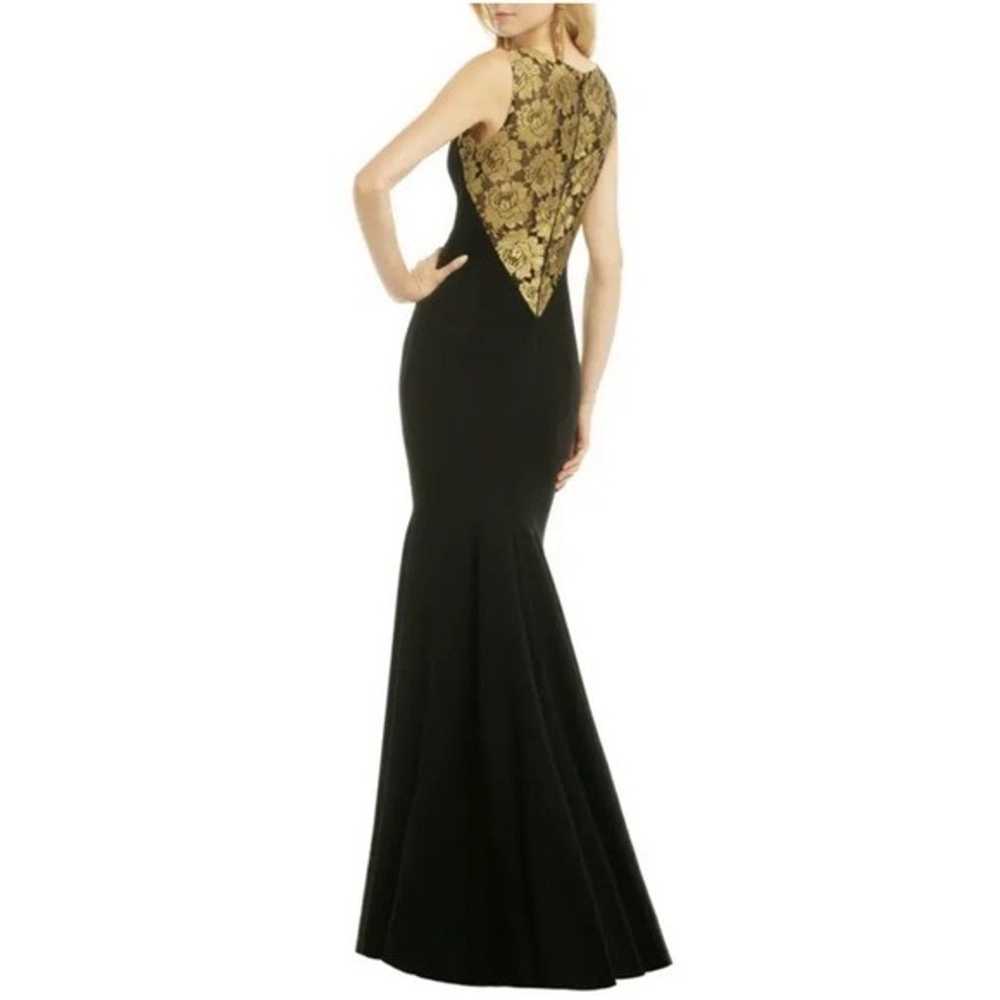 Theia Golden Blossom Crepe Metallic Lace Embroide… - image 7