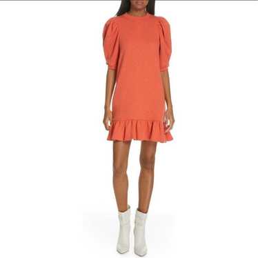 Ulla Johnson Landry Orange Puff Sleeve Ruffle Dre… - image 1