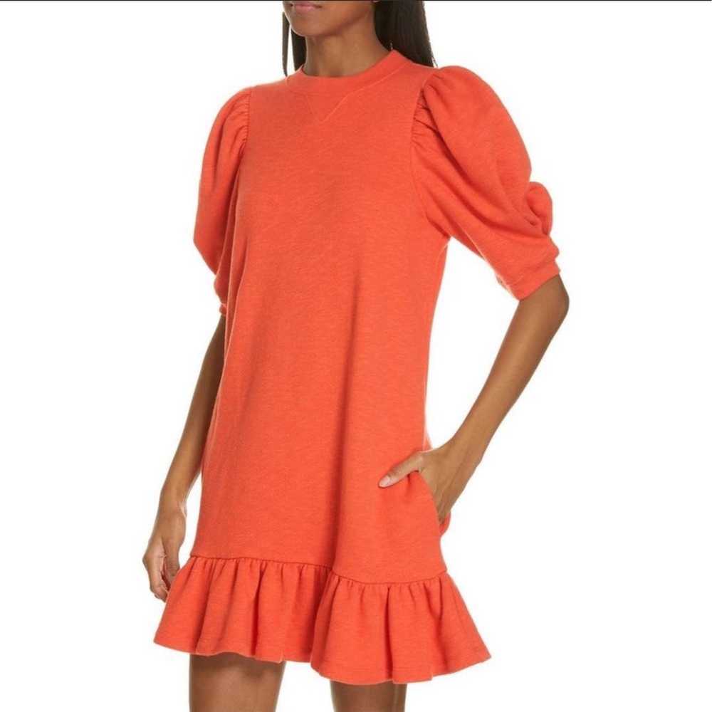 Ulla Johnson Landry Orange Puff Sleeve Ruffle Dre… - image 3