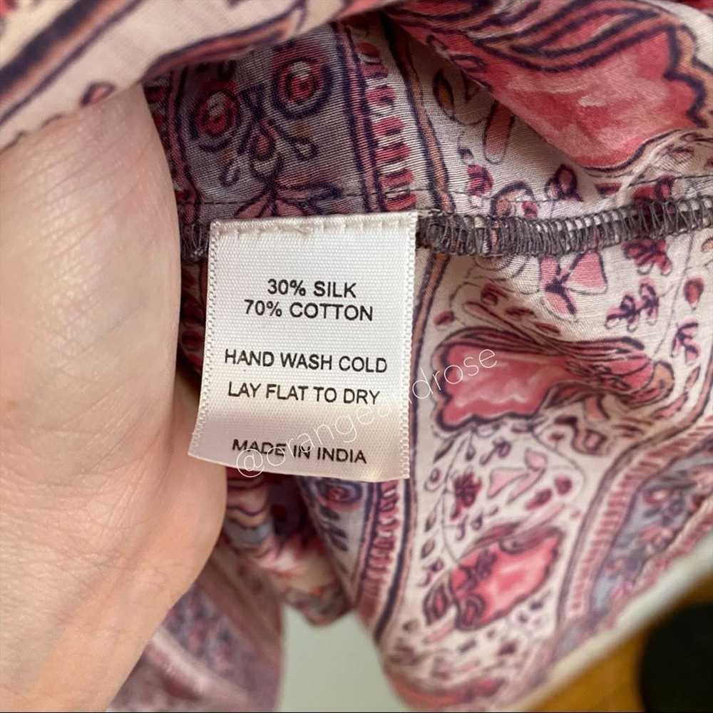 Alicia Bell Purple Pink Cotton Silk Block Printed… - image 11