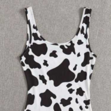 Black and White Cow Print Dress