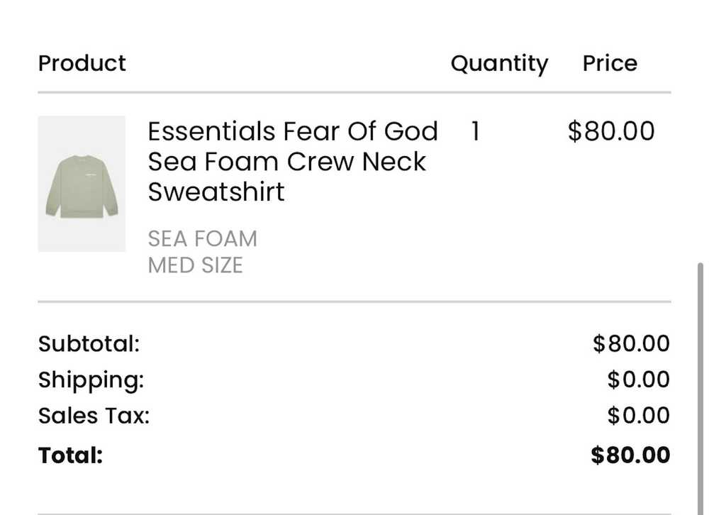 Fear of God Fear of God Essentials Sea Foam Sweat… - image 2