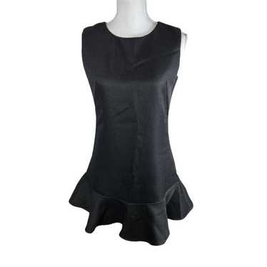 Miu Miu Black Sleeveless Linen Silk Ruffle Dress