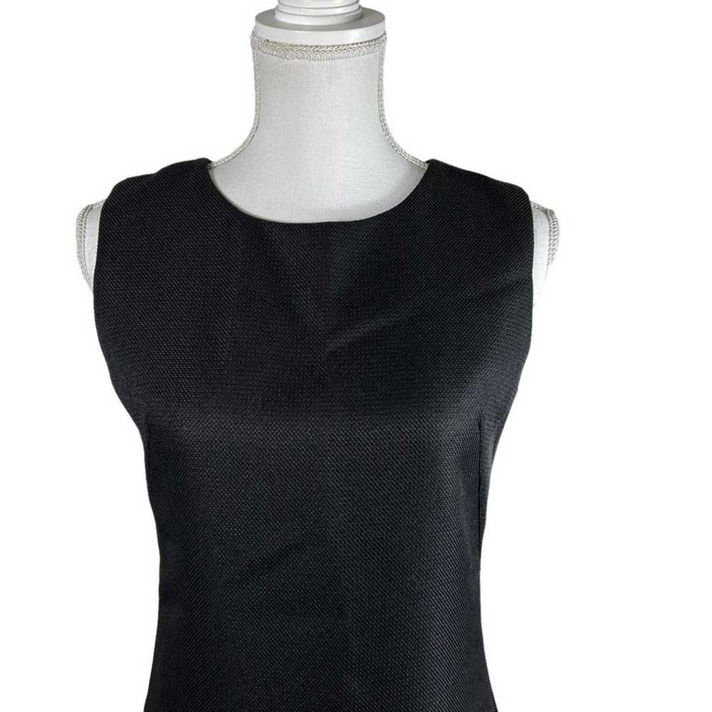 Miu Miu Black Sleeveless Linen Silk Ruffle Dress - image 4