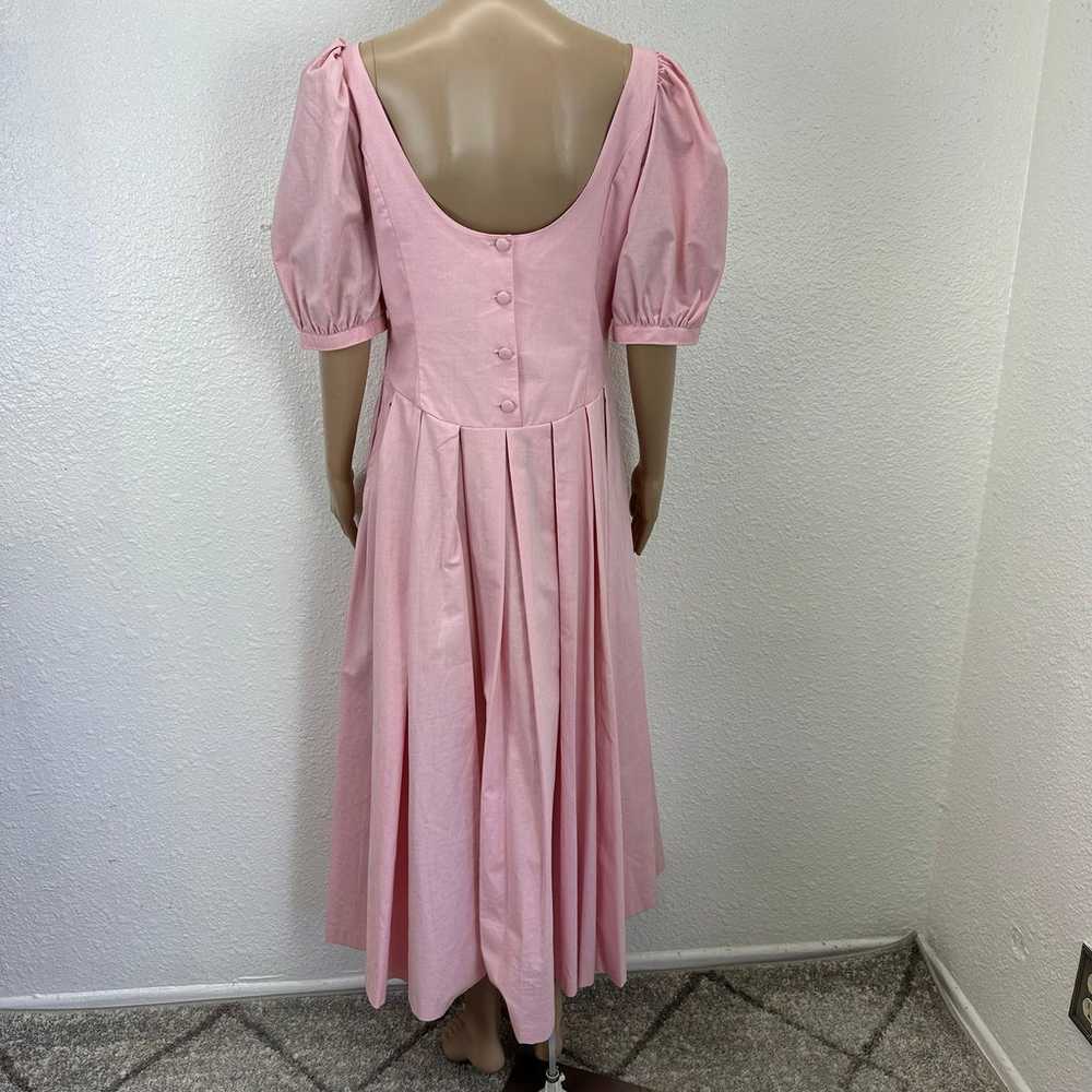 Vintage Laura Ashley Dress Barbiecore Pink Pleate… - image 12