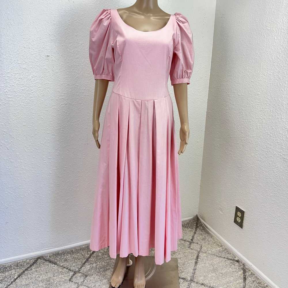 Vintage Laura Ashley Dress Barbiecore Pink Pleate… - image 1