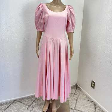 Vintage Laura Ashley Dress Barbiecore Pink Pleate… - image 1