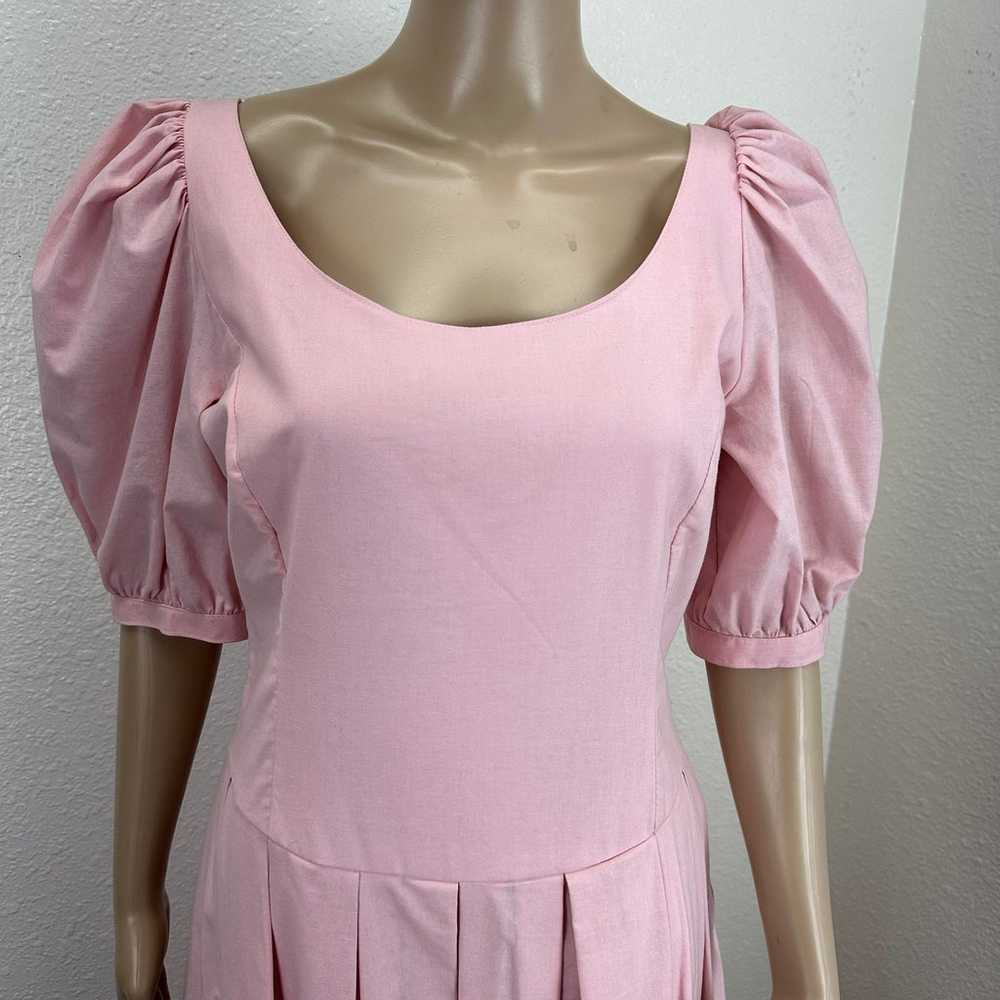 Vintage Laura Ashley Dress Barbiecore Pink Pleate… - image 2