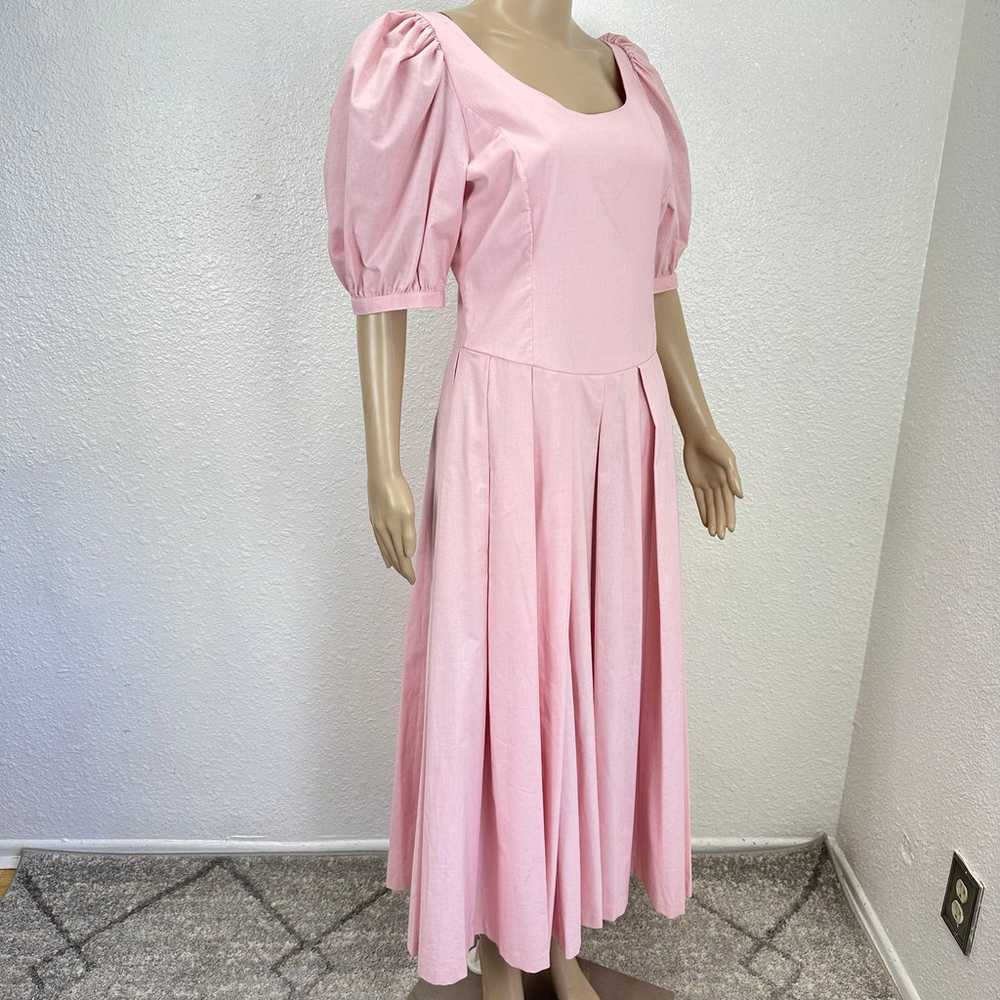 Vintage Laura Ashley Dress Barbiecore Pink Pleate… - image 3