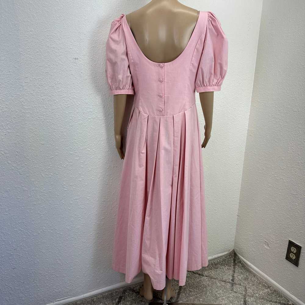 Vintage Laura Ashley Dress Barbiecore Pink Pleate… - image 4