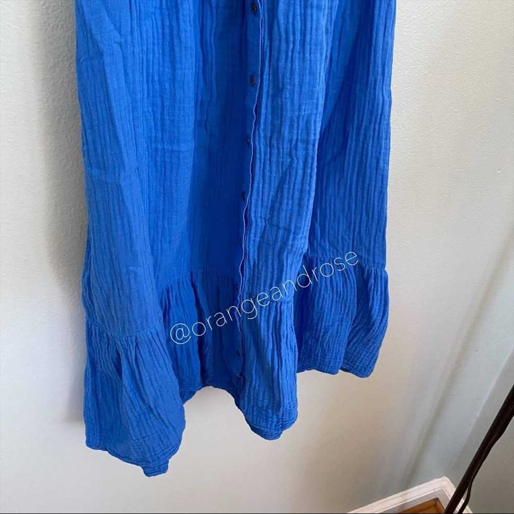 XiRENA Vibrant Blue Cotton Gauze Button Front Sho… - image 9