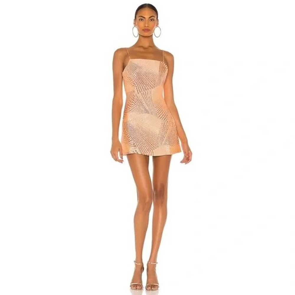 The Bar / Revolve Logan Silk Metallic Mini Dress … - image 3