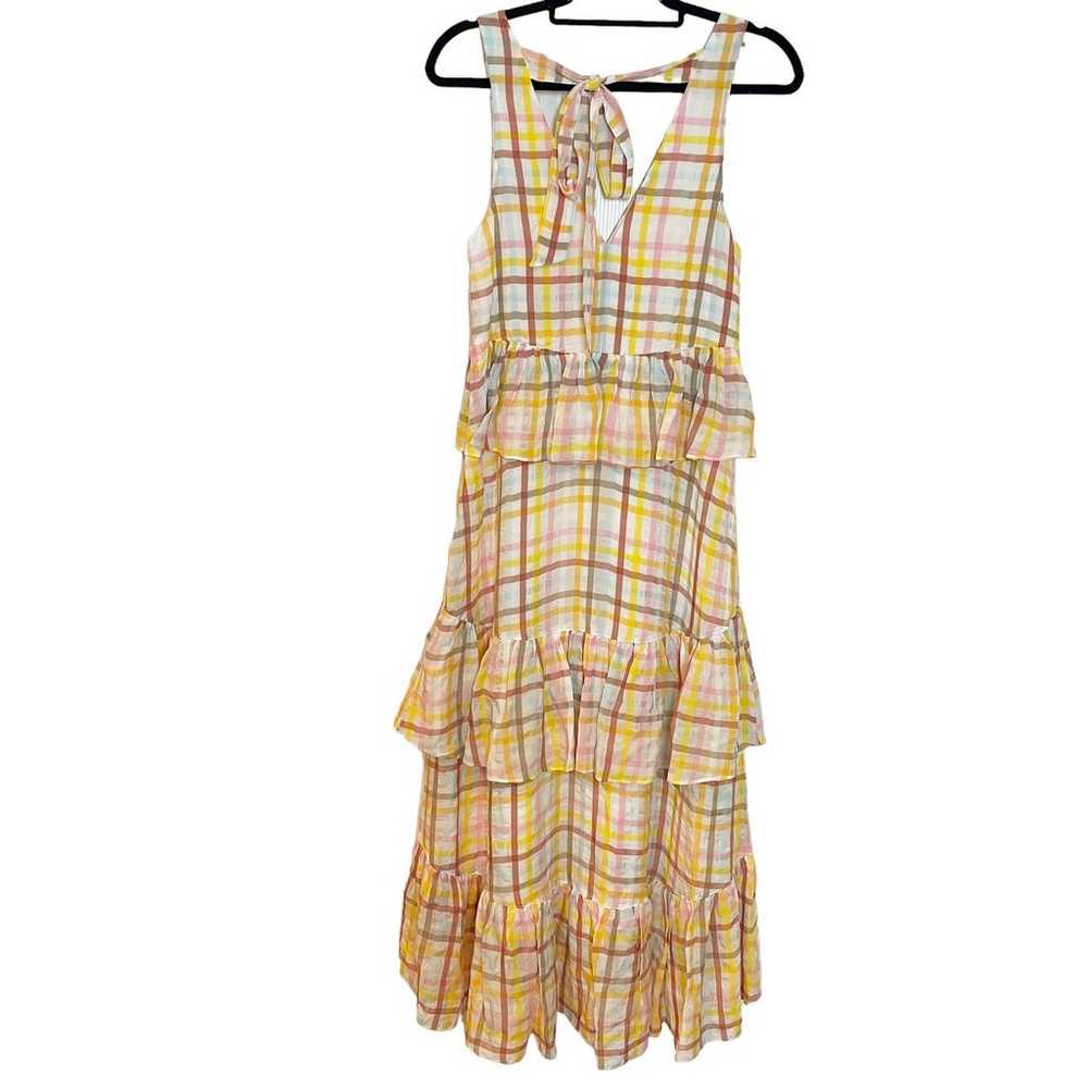 Cinq a Sept Astor Poplin Tiered Midi Dress Yellow… - image 4