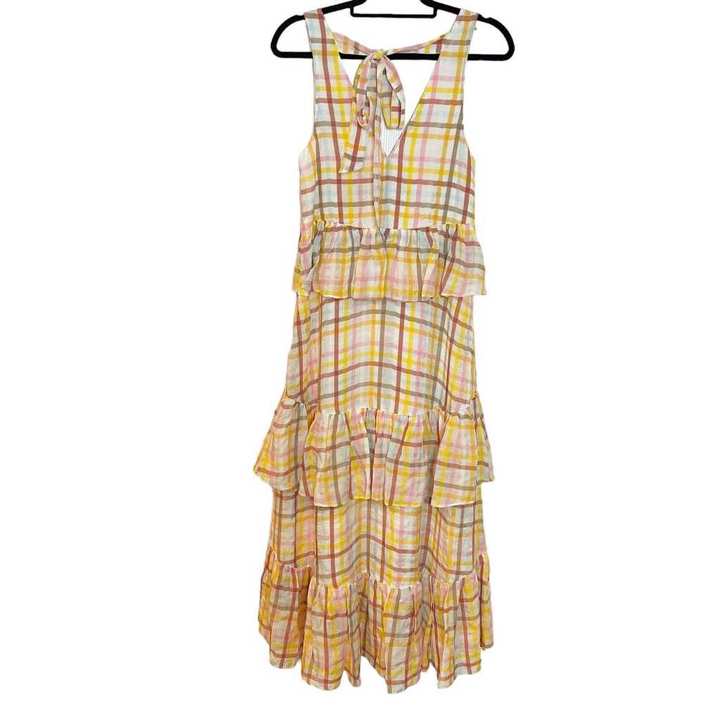 Cinq a Sept Astor Poplin Tiered Midi Dress Yellow… - image 5