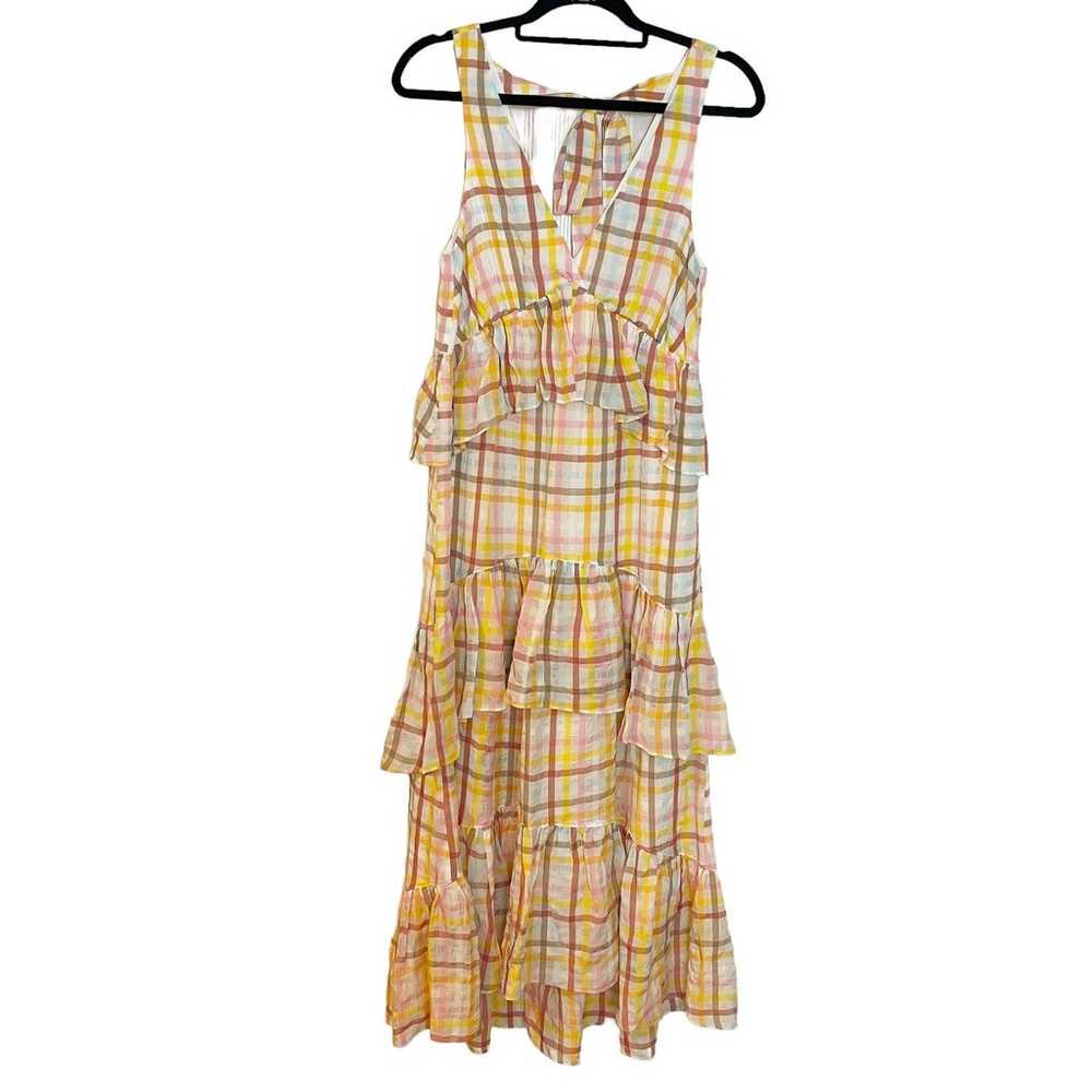 Cinq a Sept Astor Poplin Tiered Midi Dress Yellow… - image 8