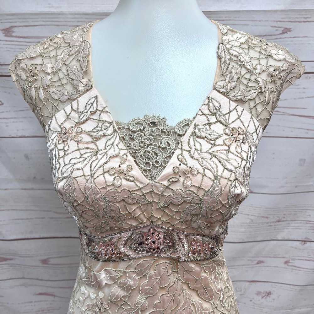 Sue Wong Nocturne Peach Pink Guipure Lace Jeweled… - image 2