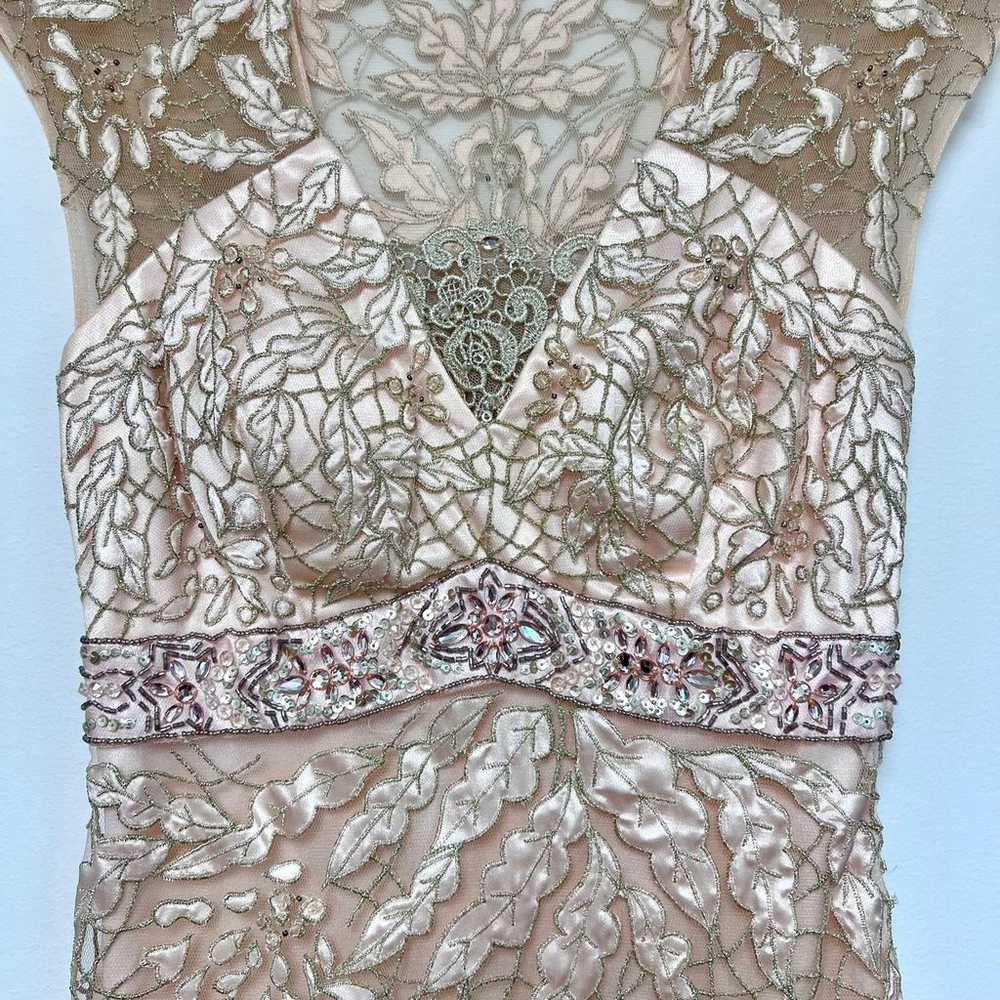 Sue Wong Nocturne Peach Pink Guipure Lace Jeweled… - image 3