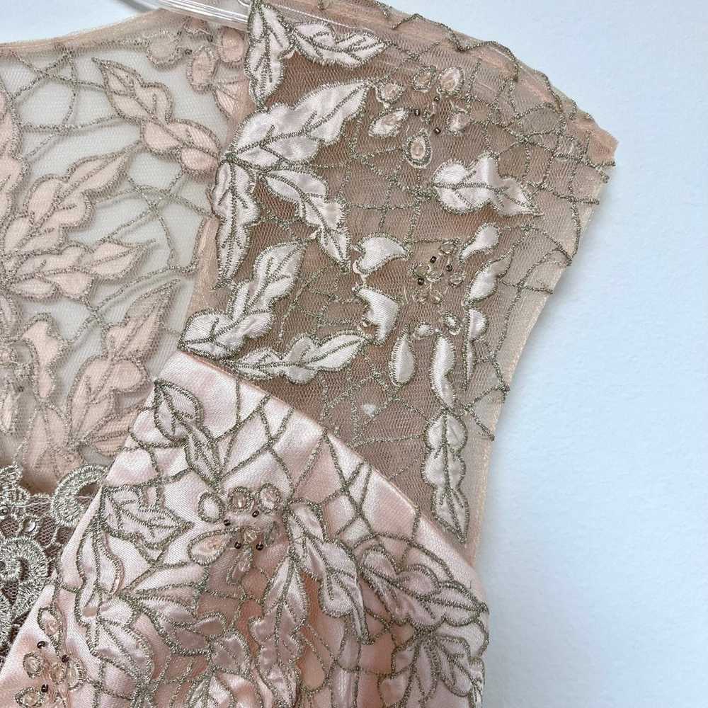 Sue Wong Nocturne Peach Pink Guipure Lace Jeweled… - image 8