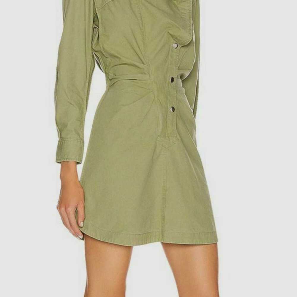 LINORE COTTON CANVAS MINI DRESS IN ARMY GREEN - image 4