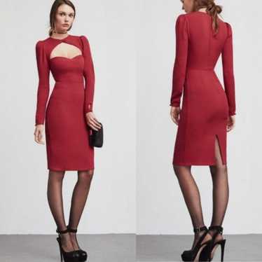 Nwot Reformation holiday cut out red midi dress 0 - image 1