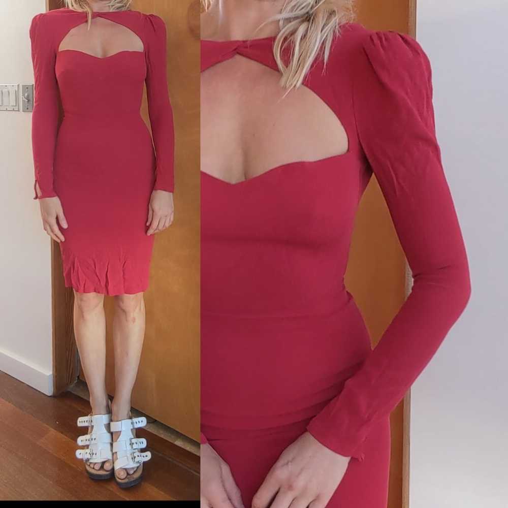 Nwot Reformation holiday cut out red midi dress 0 - image 2