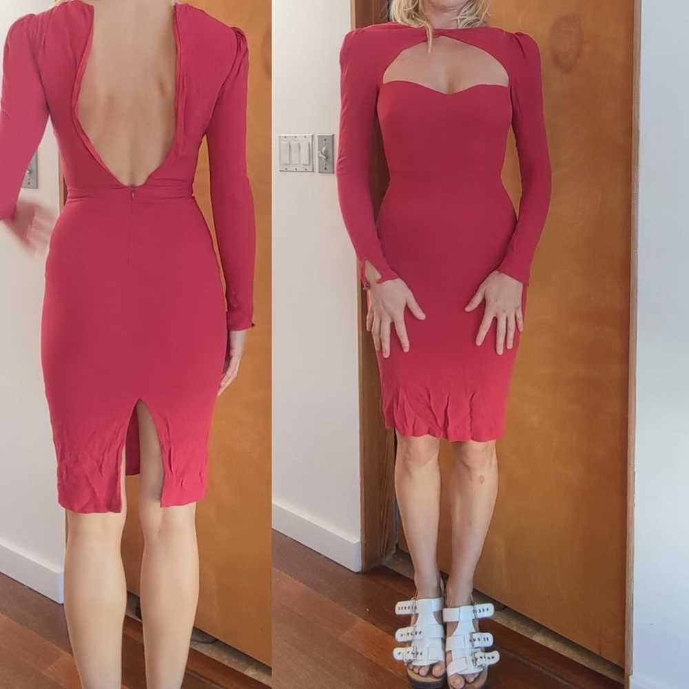 Nwot Reformation holiday cut out red midi dress 0 - image 4