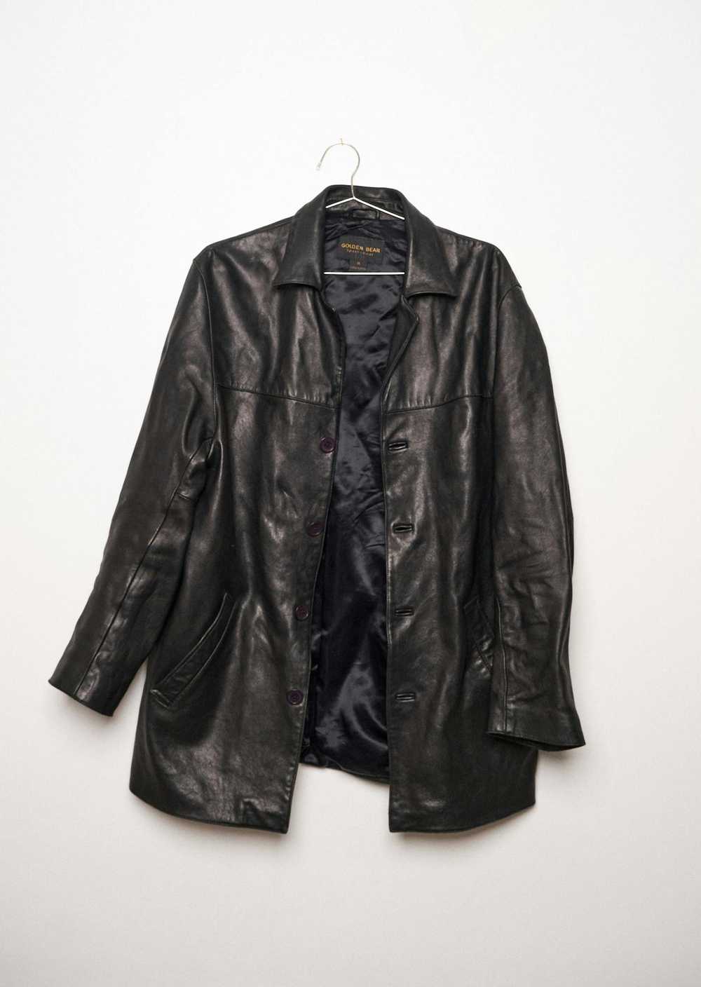 Golden Bear Golden Bear Black Leather Coat - image 2