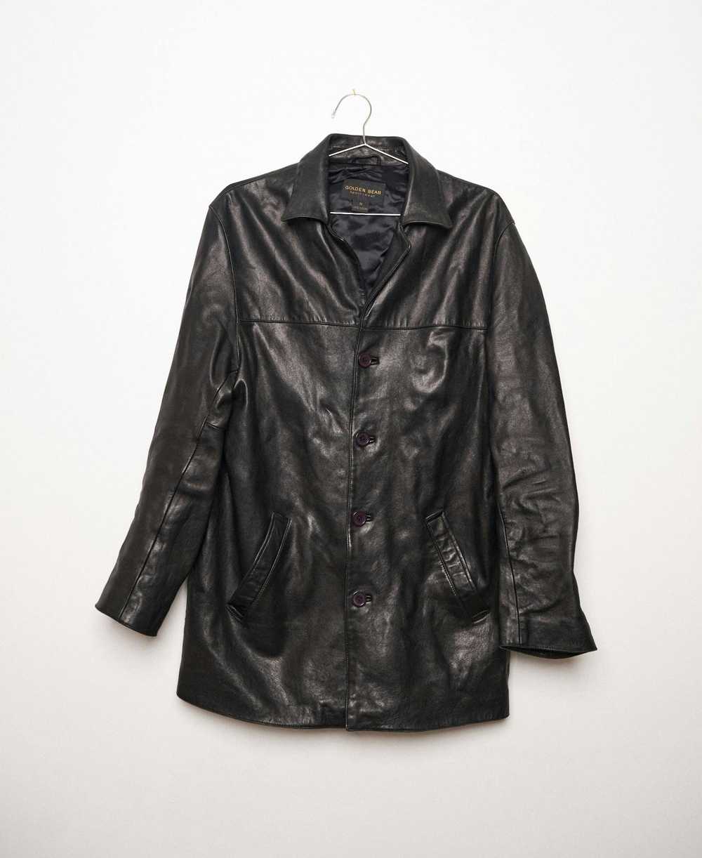 Golden Bear Golden Bear Black Leather Coat - image 3