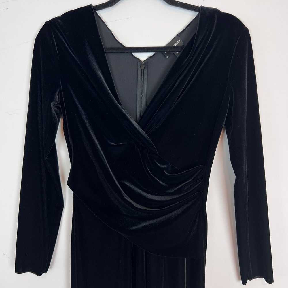 EMPORIO ARMANI Black Velvet Velour Sheath Dress 2 - image 3