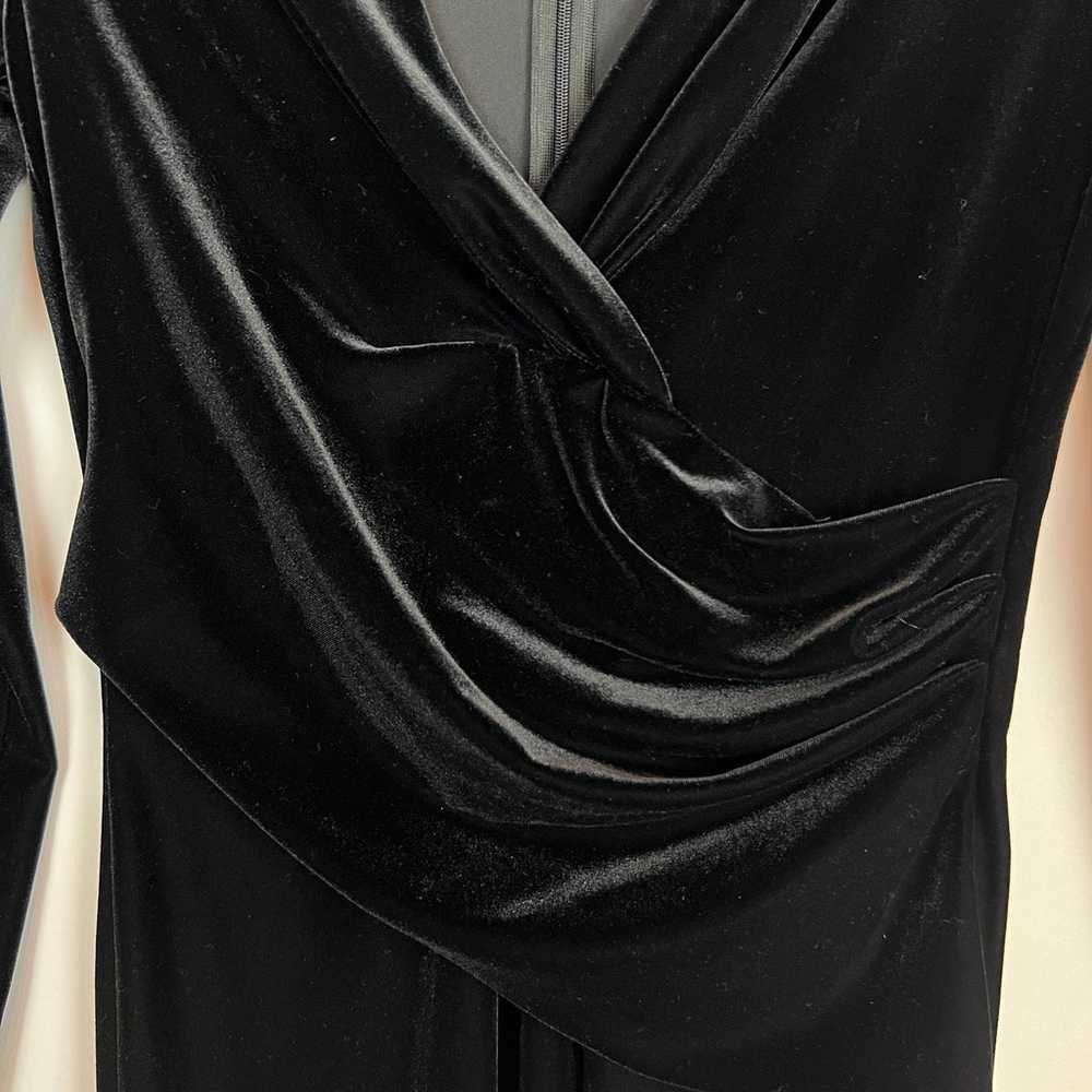 EMPORIO ARMANI Black Velvet Velour Sheath Dress 2 - image 5