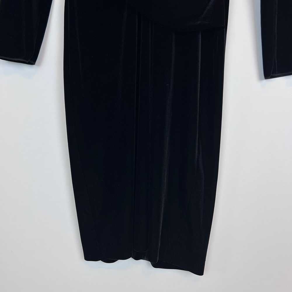 EMPORIO ARMANI Black Velvet Velour Sheath Dress 2 - image 6