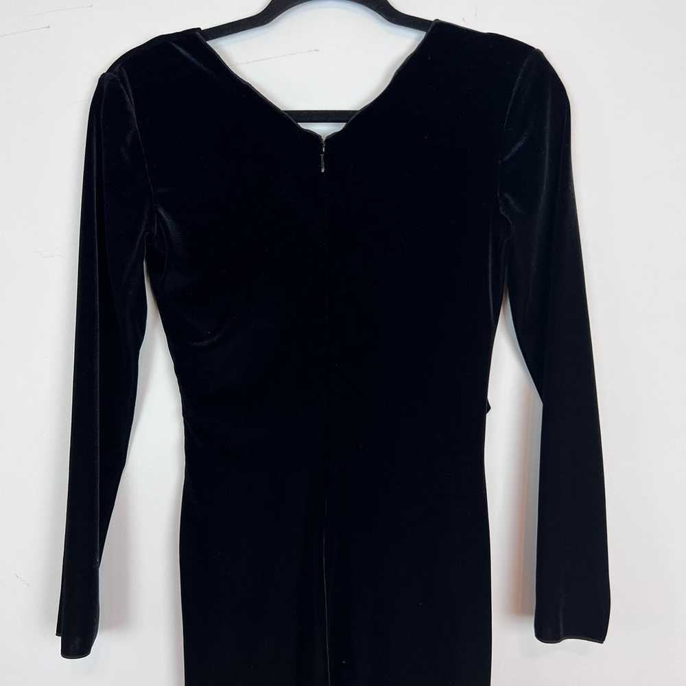 EMPORIO ARMANI Black Velvet Velour Sheath Dress 2 - image 7