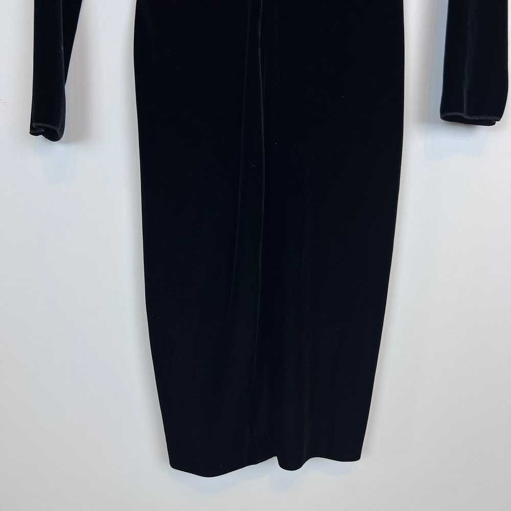 EMPORIO ARMANI Black Velvet Velour Sheath Dress 2 - image 8