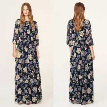 Tory Burch Silk Floral Indie Tiered Maxi Dress Si… - image 1