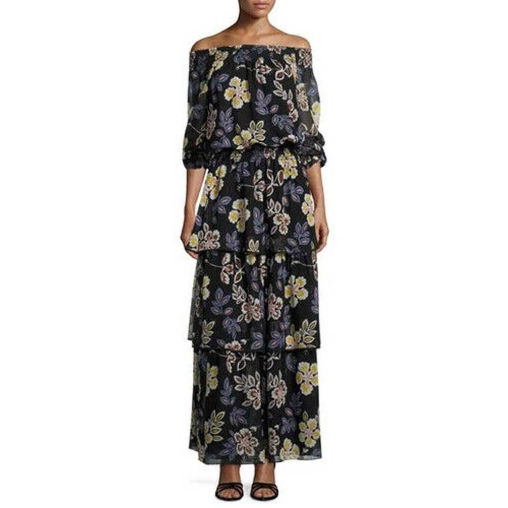 Tory Burch Silk Floral Indie Tiered Maxi Dress Si… - image 4