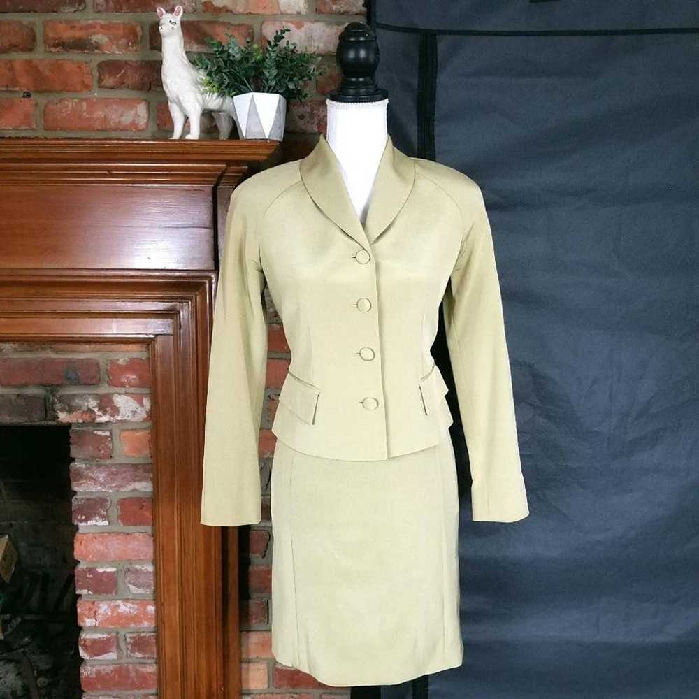 Emanuel Ungaro Vintage Tan Silk Blazer & Dress 2 … - image 1