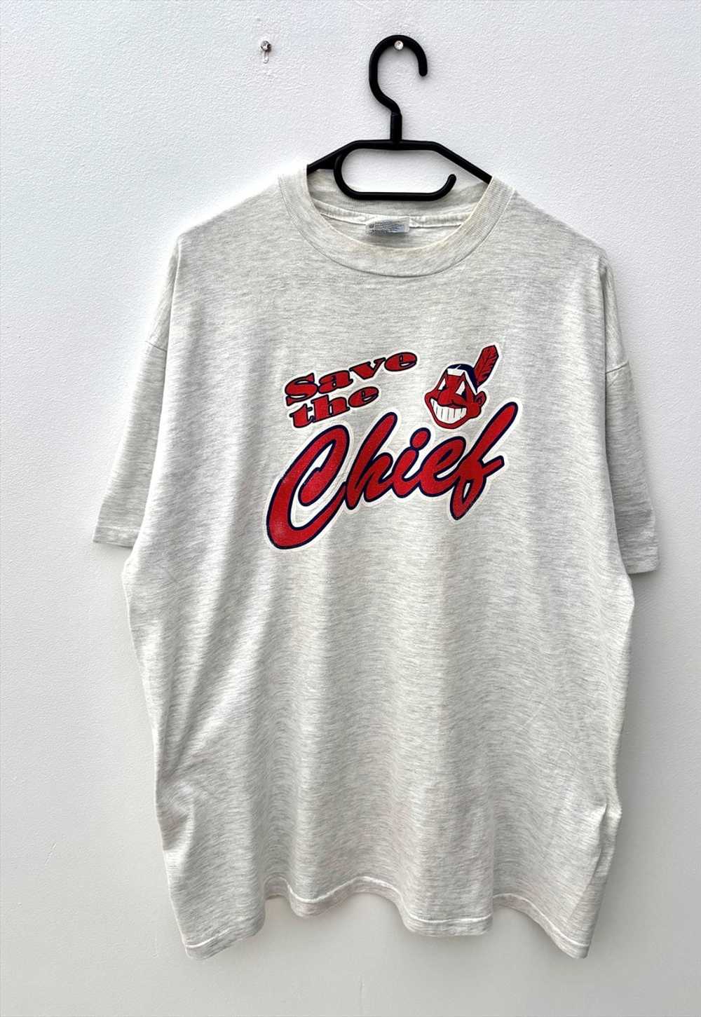 Vintage Cleveland Indians grey chiefs MLB T-shirt… - image 1