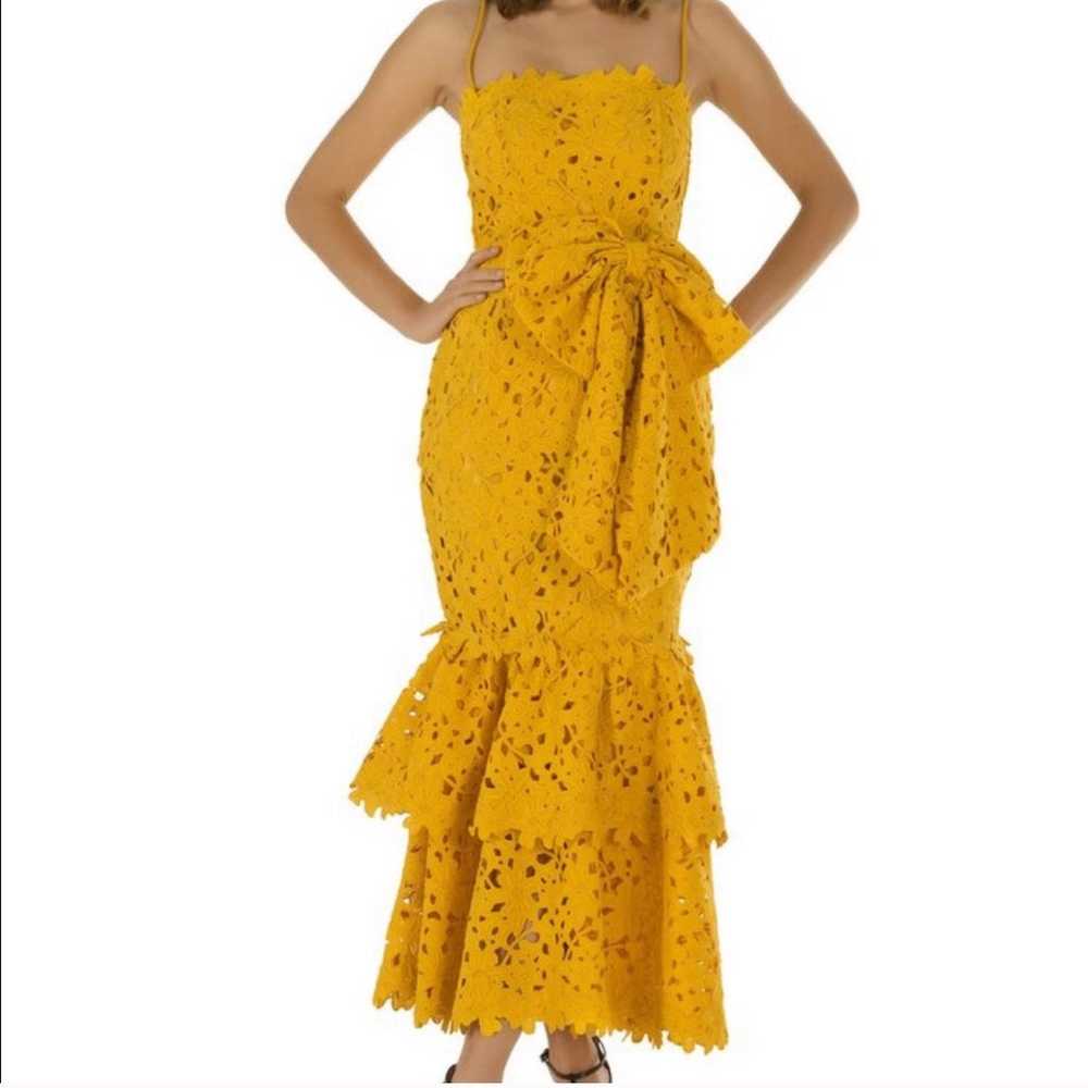 Bambah yellow double ruffle lace dress - image 2