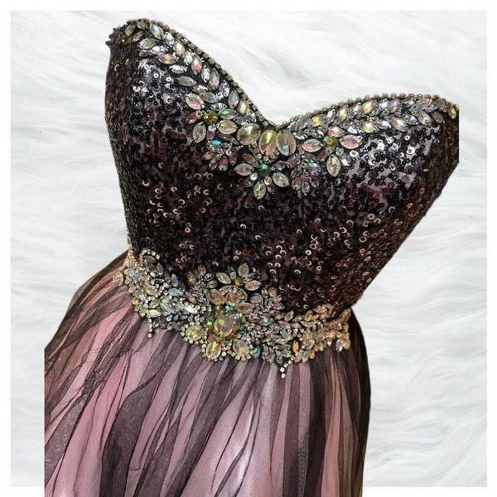 Clarisse Black Purple Jeweled Strapless Bustier T… - image 3