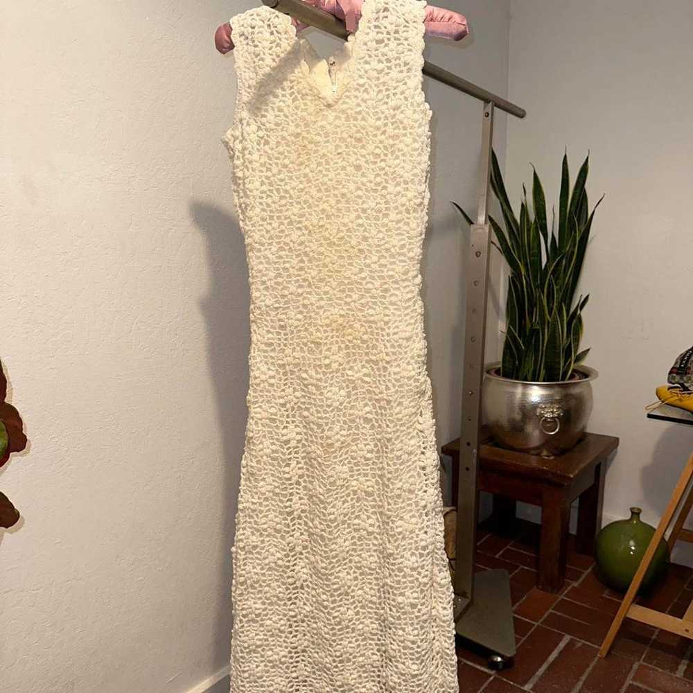 Vintage crochet cream maxi dress - image 1