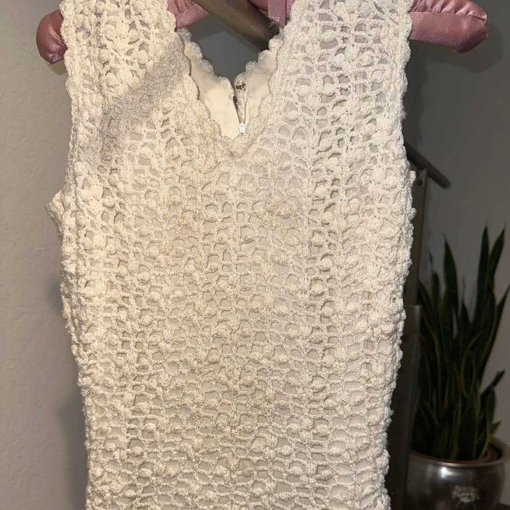 Vintage crochet cream maxi dress - image 4