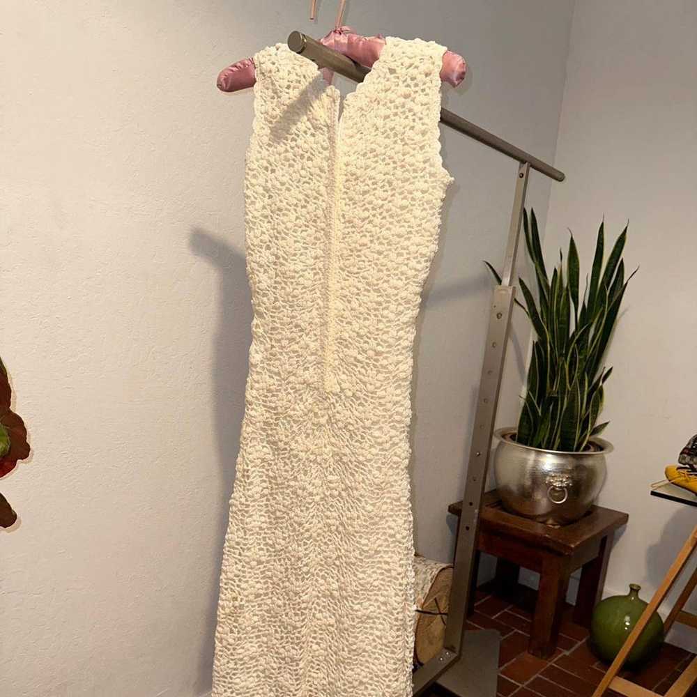 Vintage crochet cream maxi dress - image 5