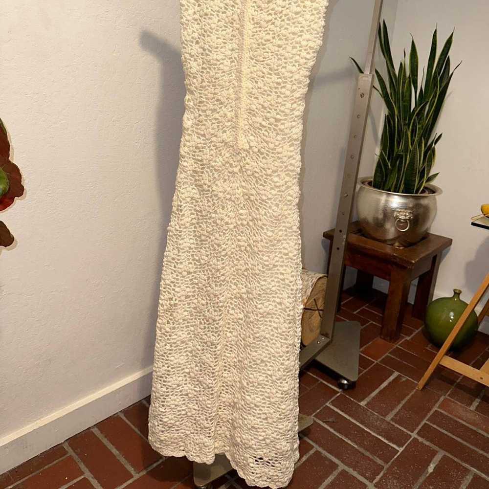 Vintage crochet cream maxi dress - image 6