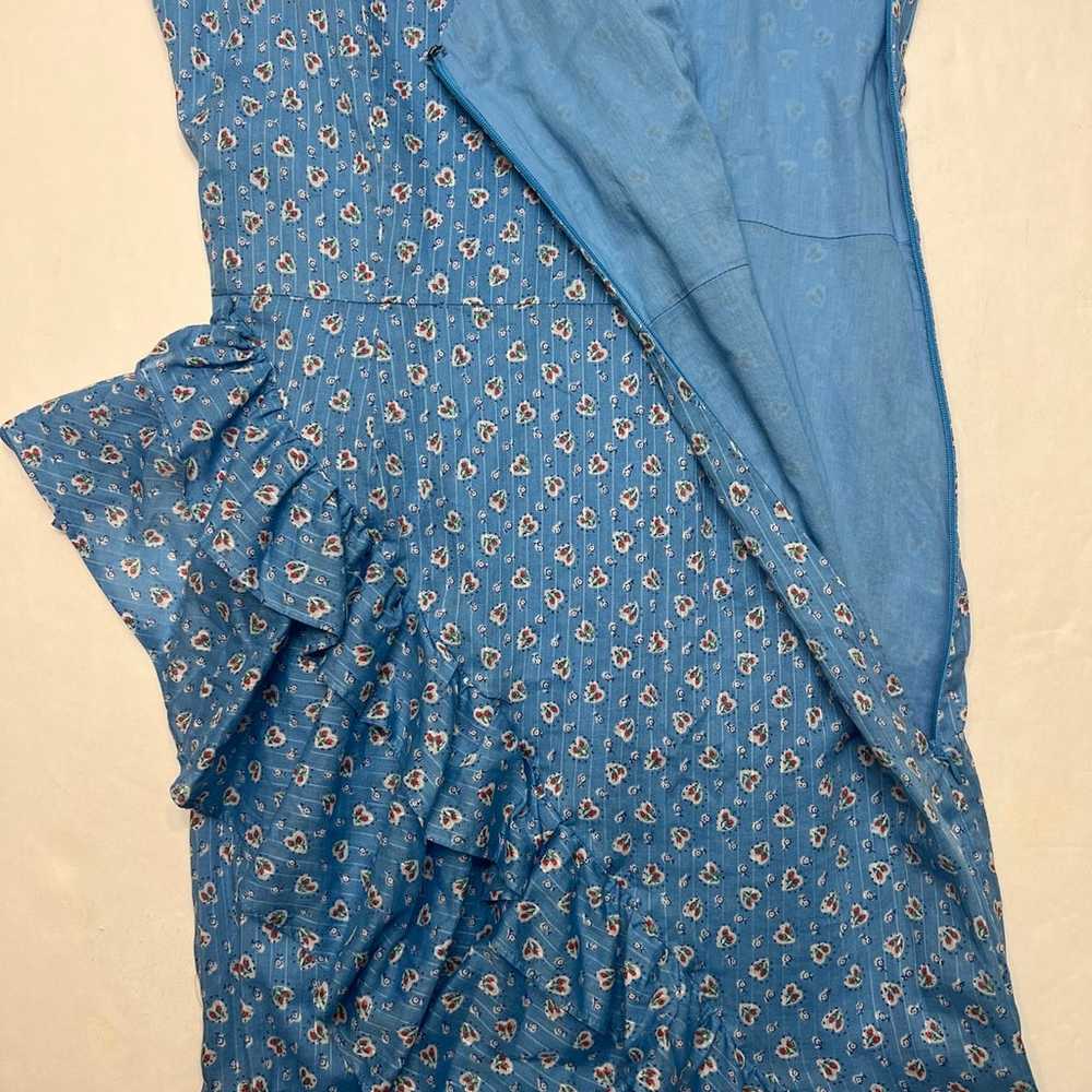 LoveShackFancy Maya Dress Ruffle Cotton Print Blu… - image 10