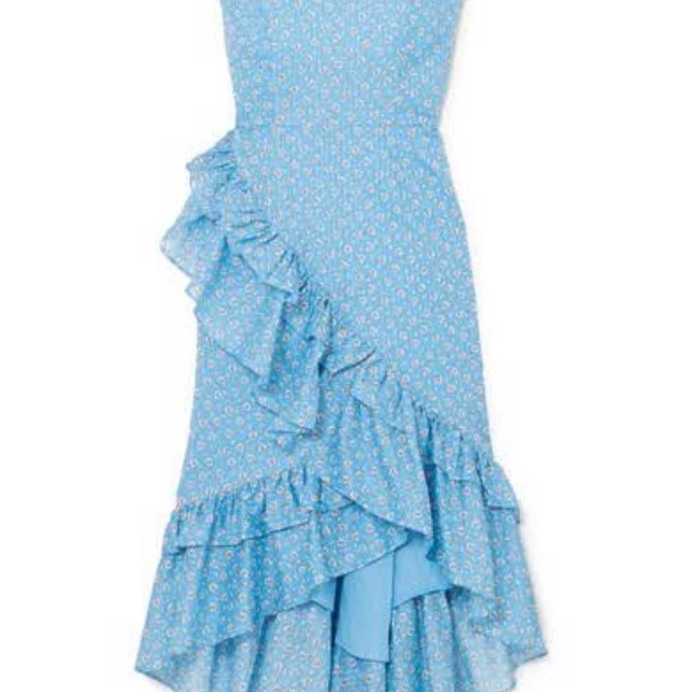 LoveShackFancy Maya Dress Ruffle Cotton Print Blu… - image 1